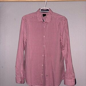 H&M Pink and White Casual Button Down Shirt